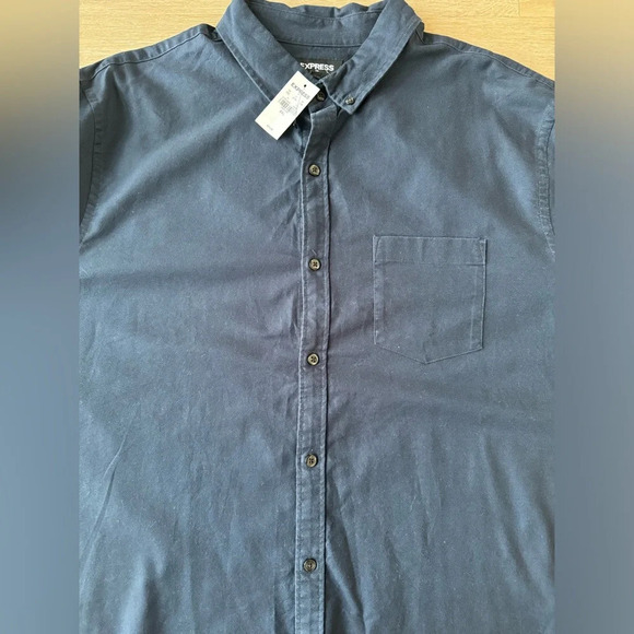 Men's Express Button Up Shirt NWT Blue SZ XXL - Picture 4 of 7